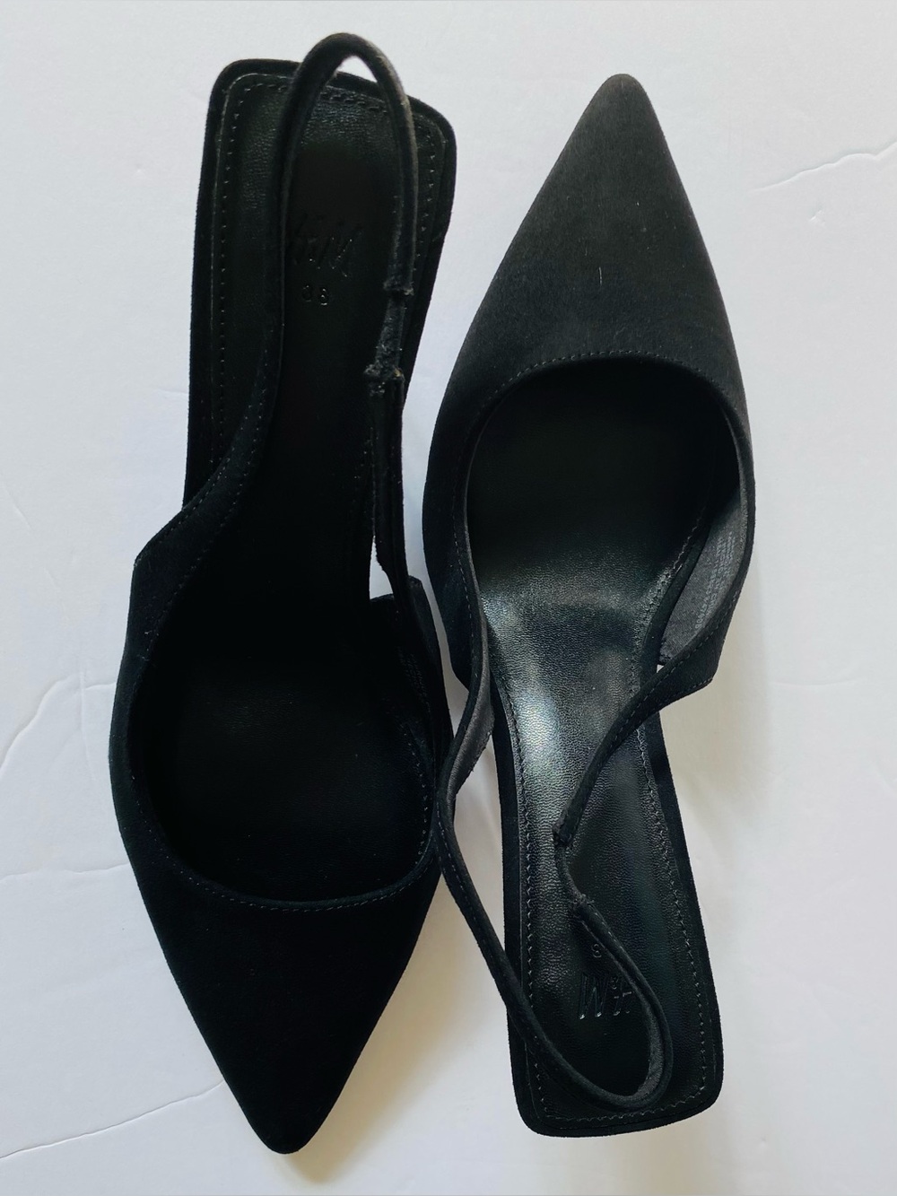 H&M Pointed Toe Slingback Heels Black EU 38
